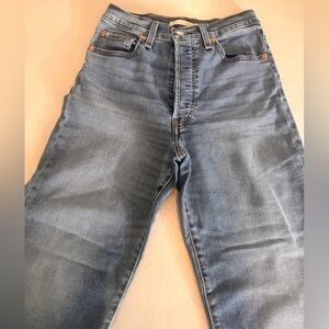 ❤️👖Levi's RIBCAGE Ankle Straight Blue Jeans